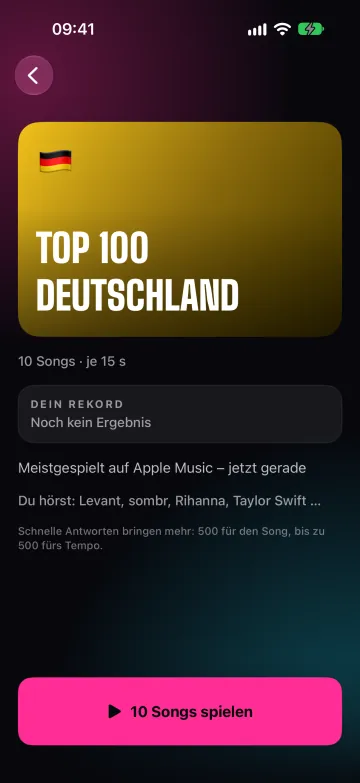 Eine Paketseite mit Beschreibung und deiner Bestleistung