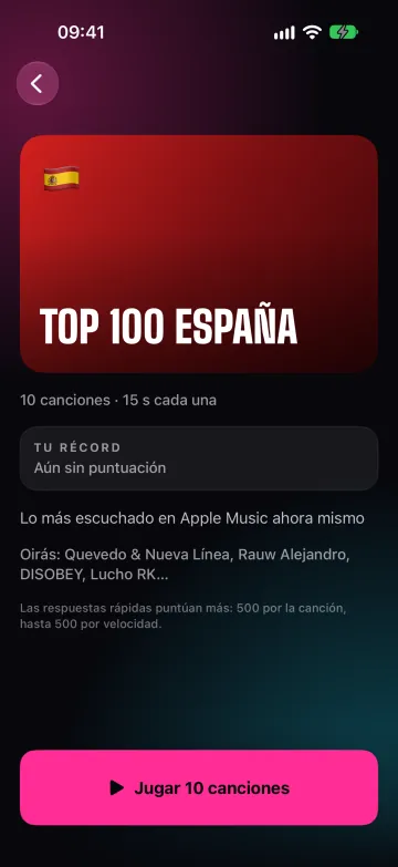 La página de un pack con la descripción y tu récord