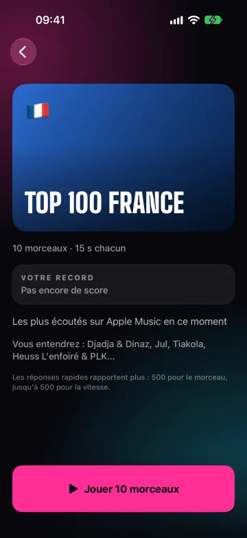 Une page de pack avec la description et votre record