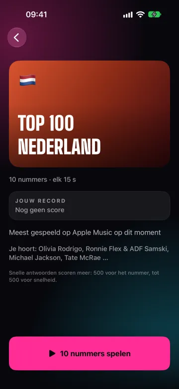 Een pakketpagina met de beschrijving en je record