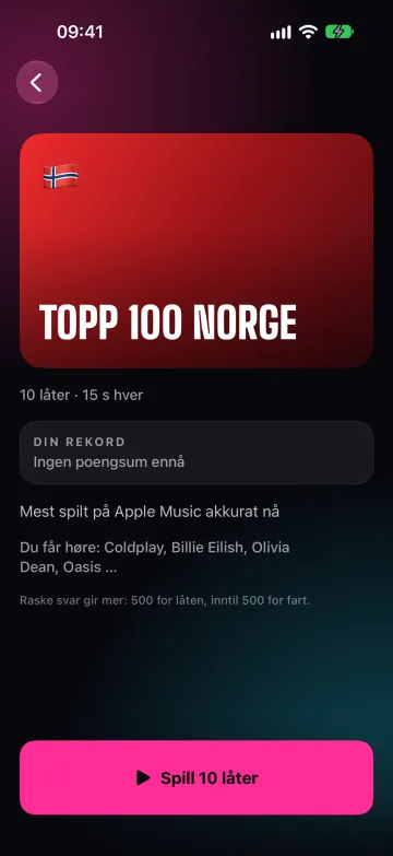 En pakkeside med beskrivelse og rekorden din